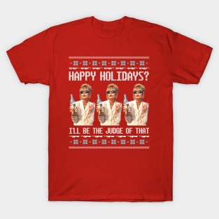 AbFab Ugly Christmas Sweater Design—Happy Holidays? Patsy Stone Will Be the Judge of That T-Shirt